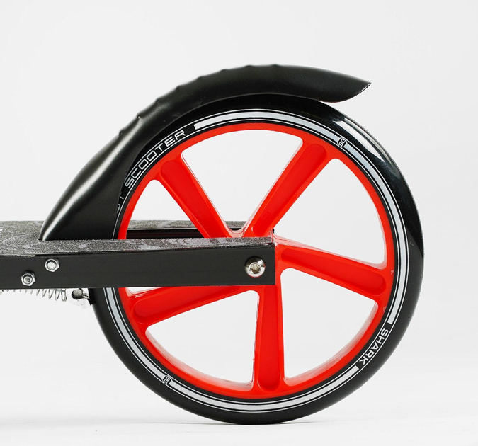 Самокат двухколесный Best Scooter SH-25048/4 SHARK с ручным тормозом/зажим руля/один амортизатор/в коробке/колеса PU 20 см (24996076) - фото 5