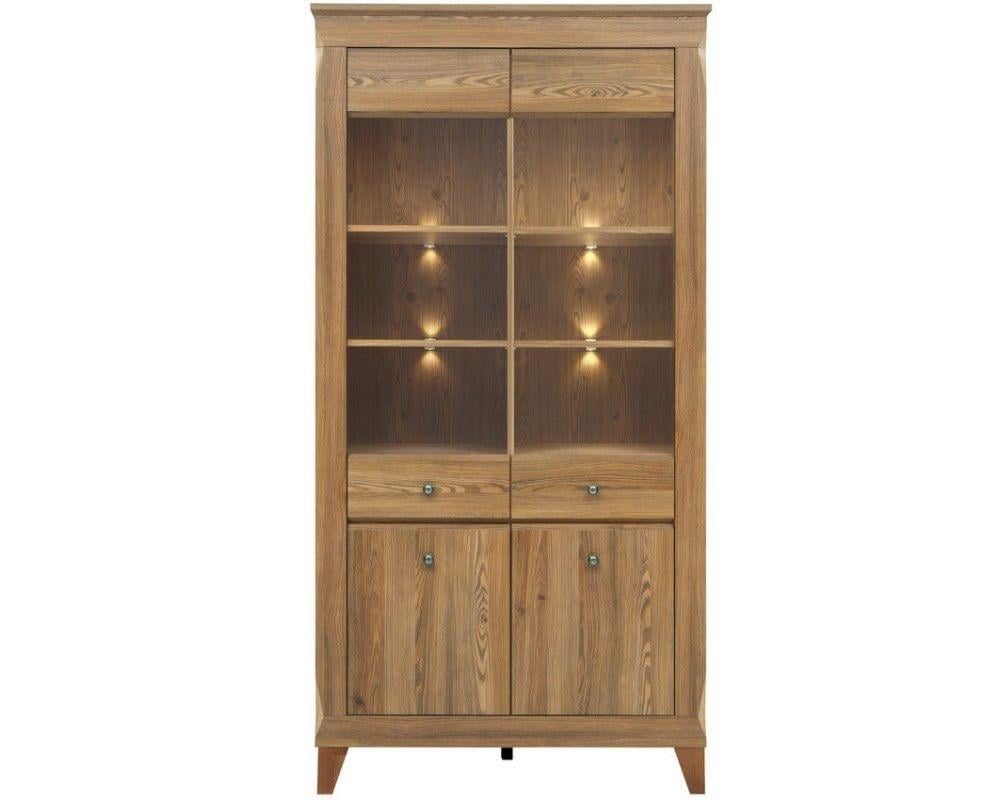 Витрина для кабинета Gerbor Граф REG2W2D двухдверная из ДСП 1020х470х2020 мм Орех верона (17989)