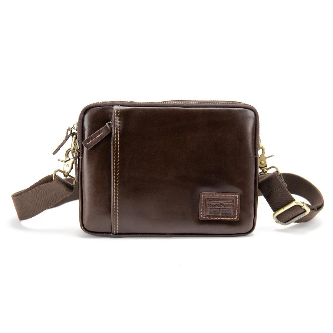 Мужская сумка через плечо Royal Bag RR-4161-1DB из натуральной кожи Темно-коричневый (7590)