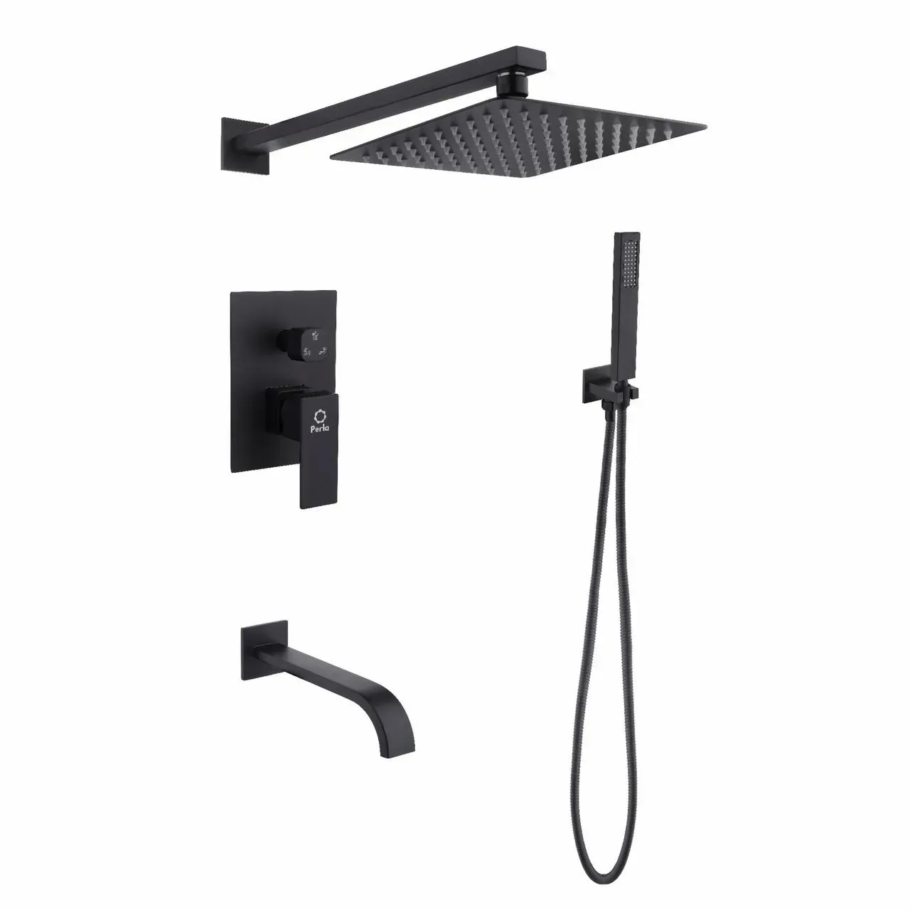 Смеситель для душа Perla Smart встроенный квадратный 3 режима Черный (PSS7704B (2796804306) Смеситель для душа Perla Smart встроенный квадратный 3 режима Черный (PSS7704B (2796804306)