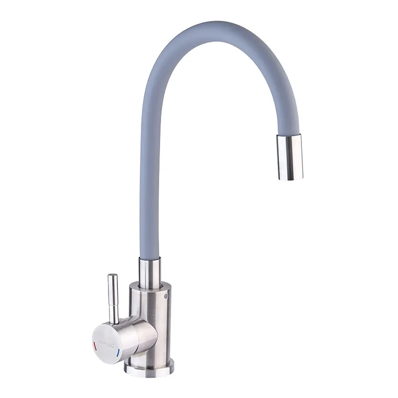 Смеситель для кухни с силиконовым изливом Champion SUS-011 из нержавеющей стали (CH0333)