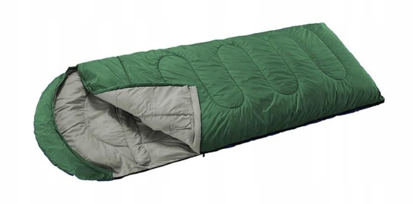 Спальный мешок с капюшоном-туристическое одеяло Bass Polska BH 41998 2в1 Зеленый (18057228) - фото 6
