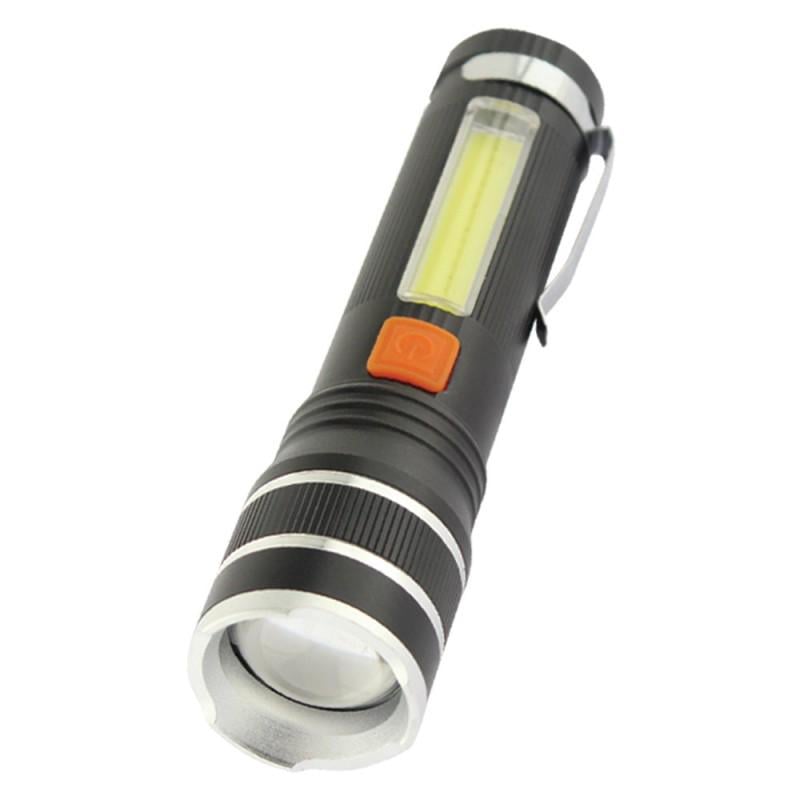 Ручной фонарь Quantum QM-FL1032 Helper 10W LED zoom/COB c USB (55789)