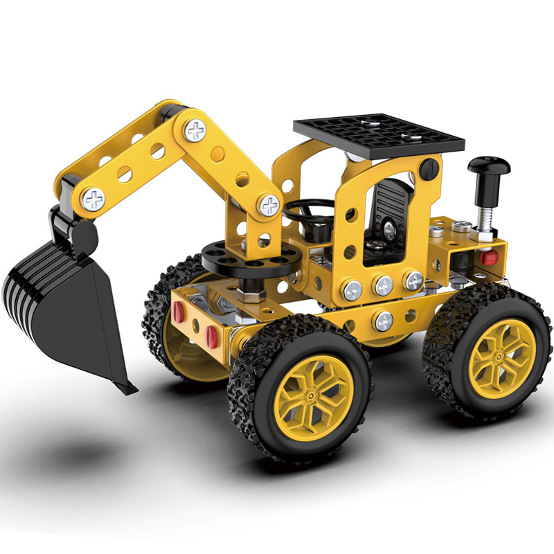 Конструктор металлический Экскаватор с набором инструментов 112 дет.