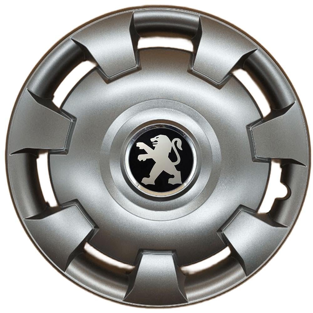 Ковпаки SJS 111 з логотипом Peugeot 4 шт. R13 Срібний (2789080797)