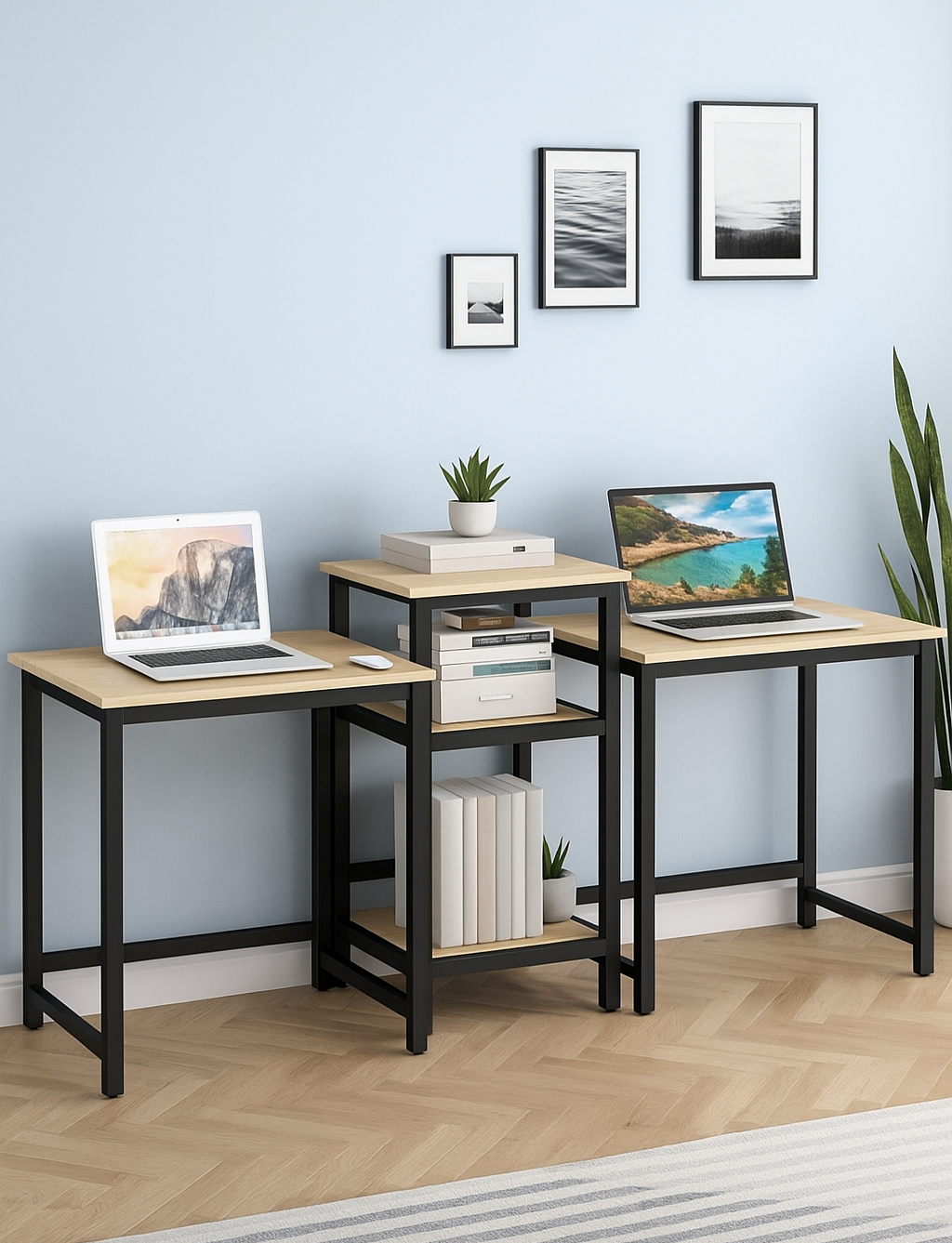 Стол письменный двухместный в стиле лофт EcoLoft (IN-2749)