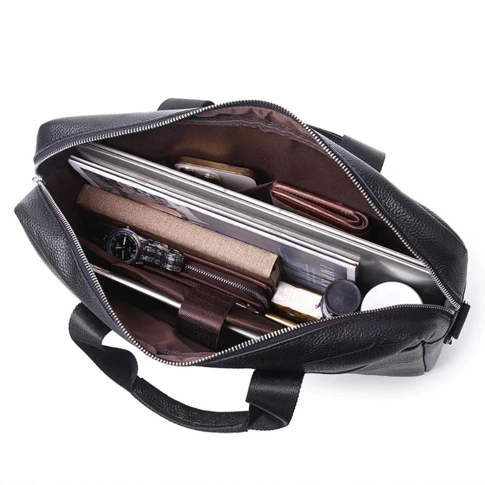 Портфель чоловічий Lorian з натуральної шкіри з відділенням для ноутбука Чорний (LR 251116-black) - фото 8 Портфель чоловічий Lorian з натуральної шкіри з відділенням для ноутбука Чорний (LR 251116-black) - фото 8