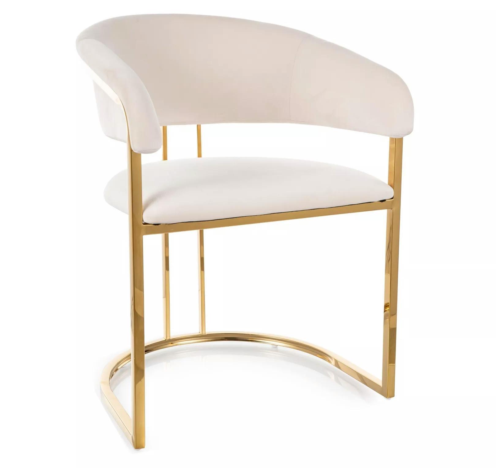 Стул кухонный Signal TULIPE VELVET Золотой/Светло-бежевый (BL.22TULIPEVZLJBE)