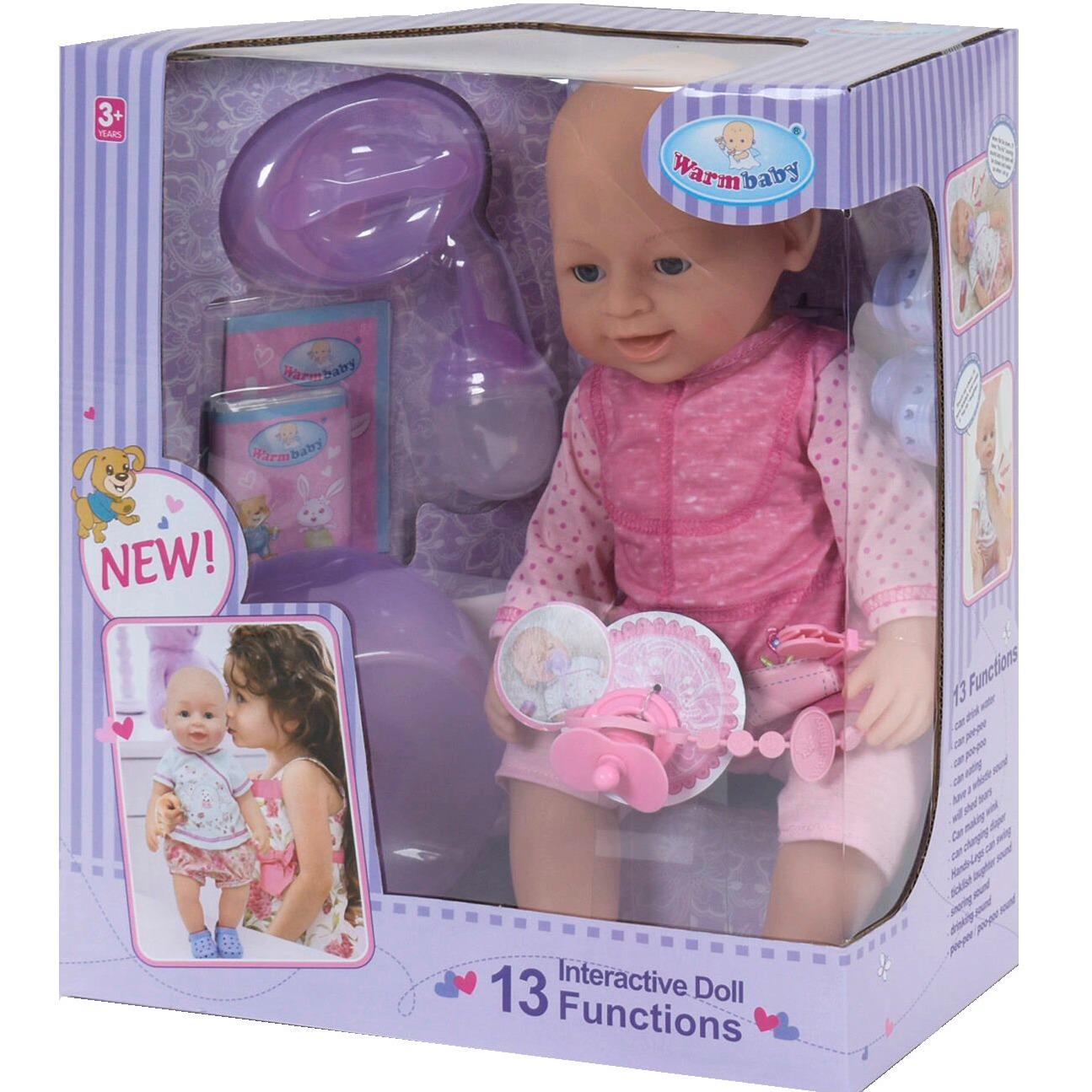 Пупс Warm Baby со звуками в розовом костюме (9609)