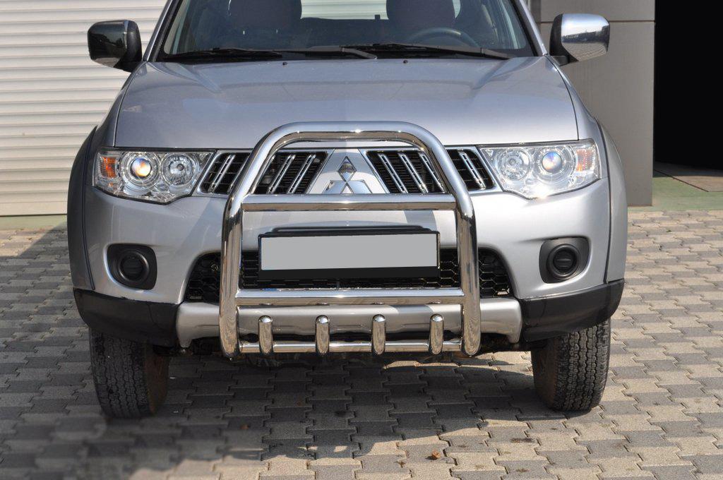 Кенгурятник QT007 CAN для Mitsubishi L200 2006-2015 гг. нержавеющая сталь Хром