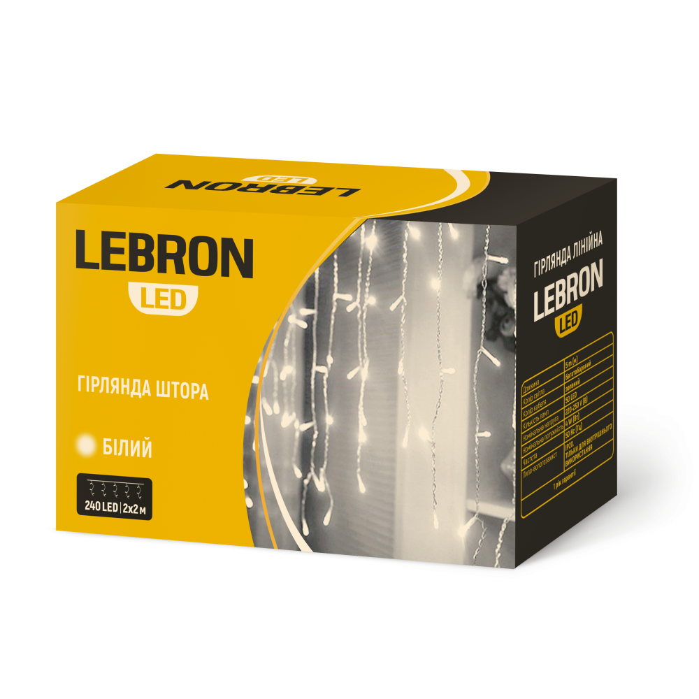 Гирлянда светодиодная Lebron Штора 320 LED IP20 3х2 м Белый (00000053402)