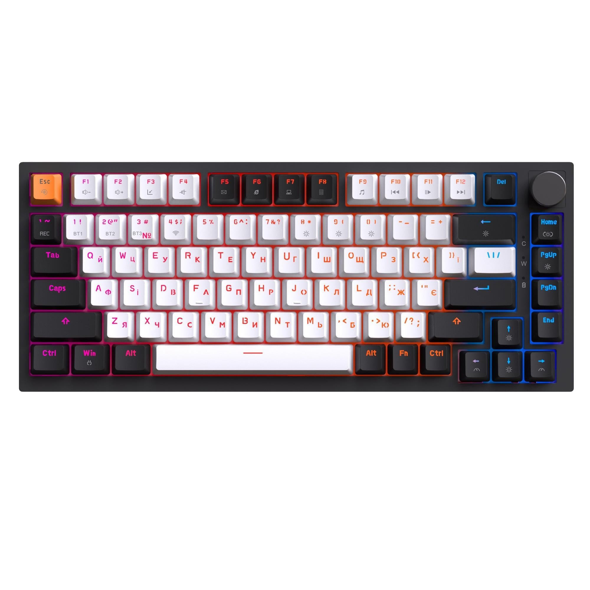Клавиатура беспроводная механическая GamePro Asgard Valhalla 81 клавиша QLAB Sakura Switch RGB ENG/UKR Black (MK160-B-QS-PRO)