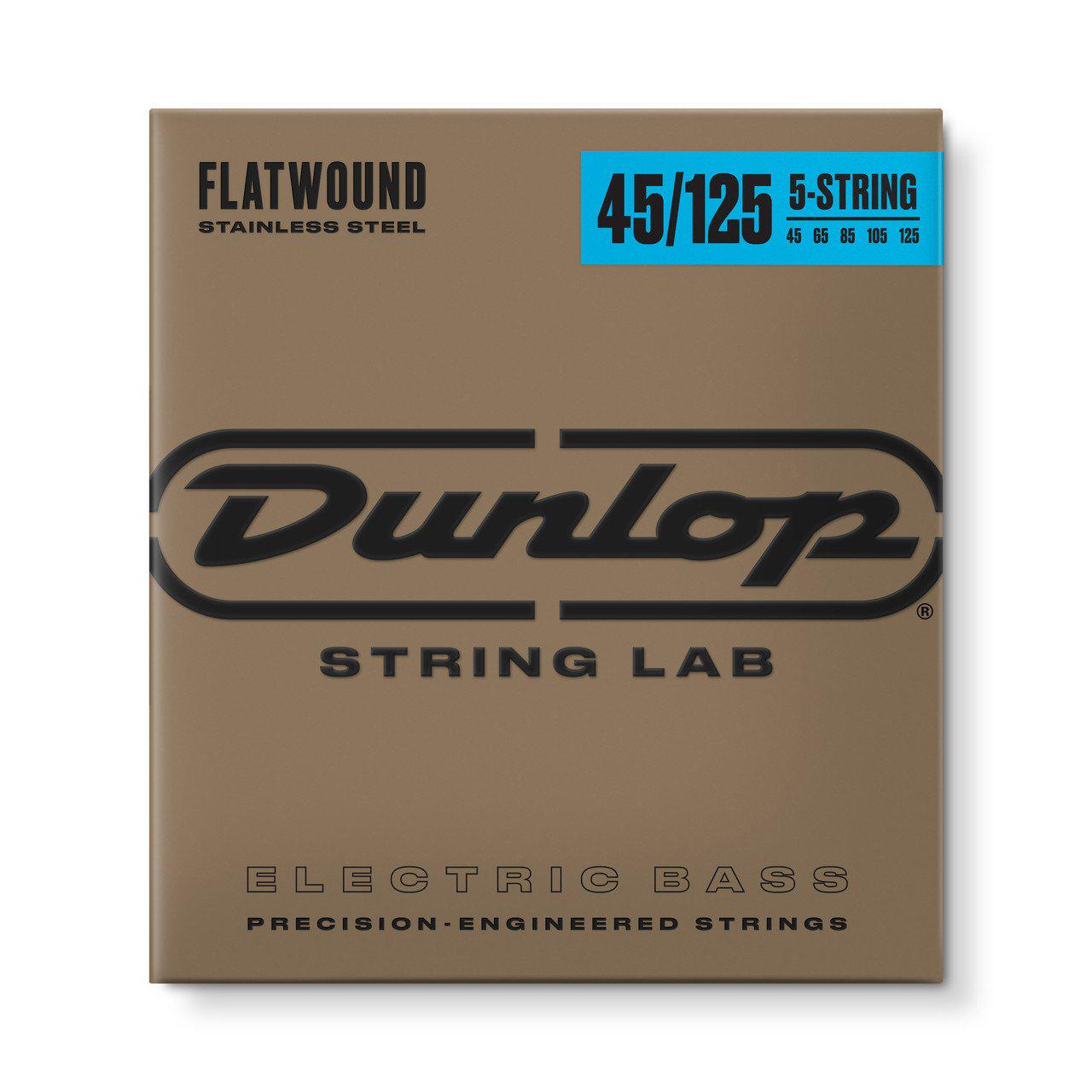 Струны для 5-струнной бас-гитары Dunlop DBFS45125 LG Scale Flatwound Stainless Steel (123843)