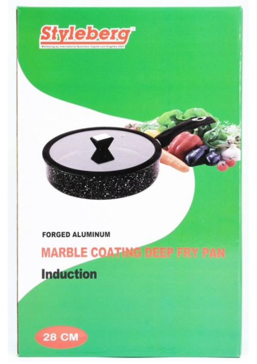 Сковорода з кришкою A-Plus 1508 с гранітним покриттям глибока 28 см (AWN-00164) - фото 3 Сковорода з кришкою A-Plus 1508 с гранітним покриттям глибока 28 см (AWN-00164) - фото 3