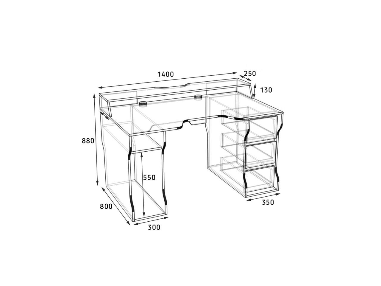 Стол геймерский эргономичный с надстройкой Zeus Rasin RS-26 из ЛДСП Индустриал-черный (RS-26) - фото 4
