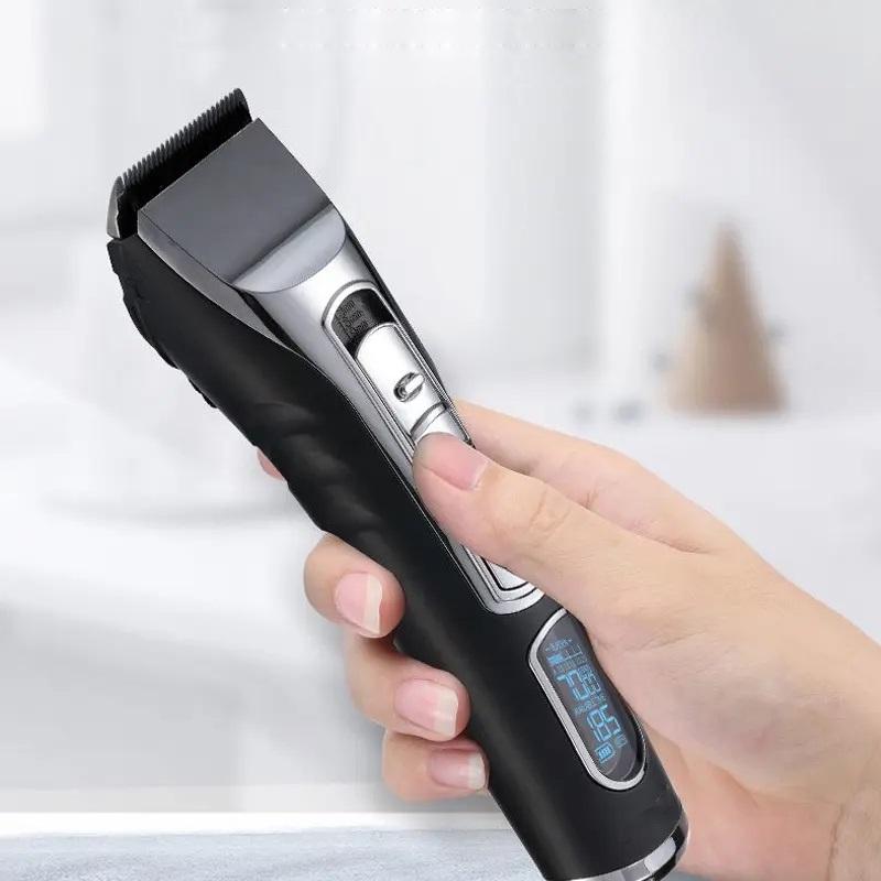 Машинка для стрижки волосся Hair Clipper акумуляторна з дисплеєм 2 насадки 2 гребінці Чорний (3309510) - фото 5