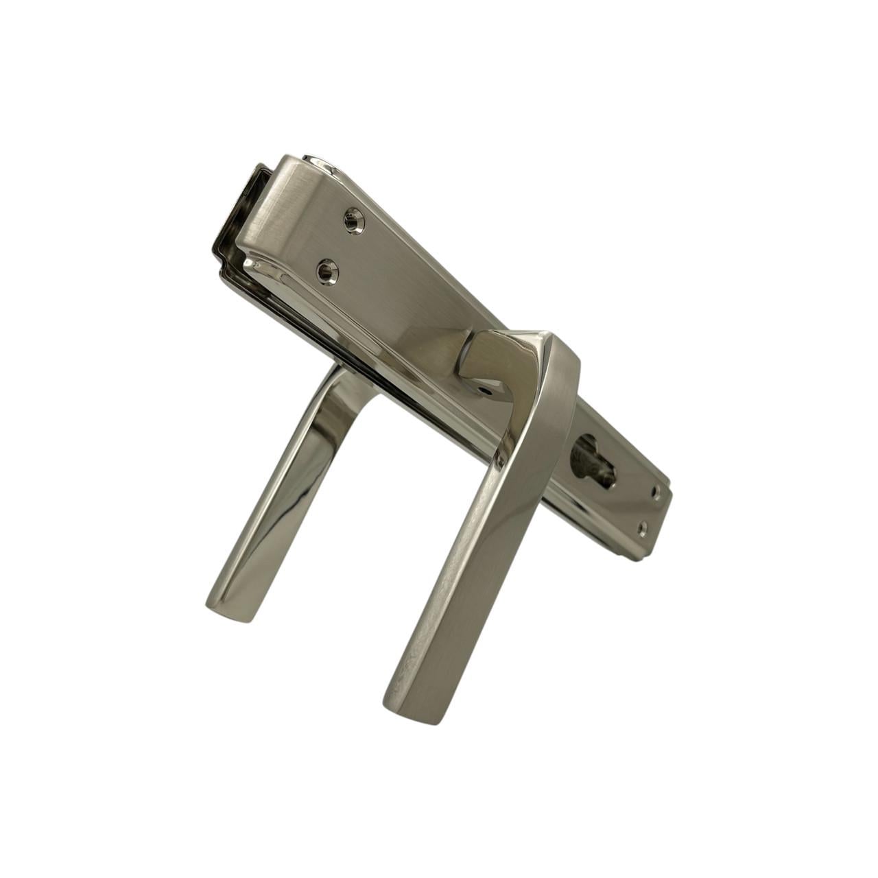 Ручки для входной двери Ozcanlar Anka Kol Yale 72 мм Nikel/Stn (340032)