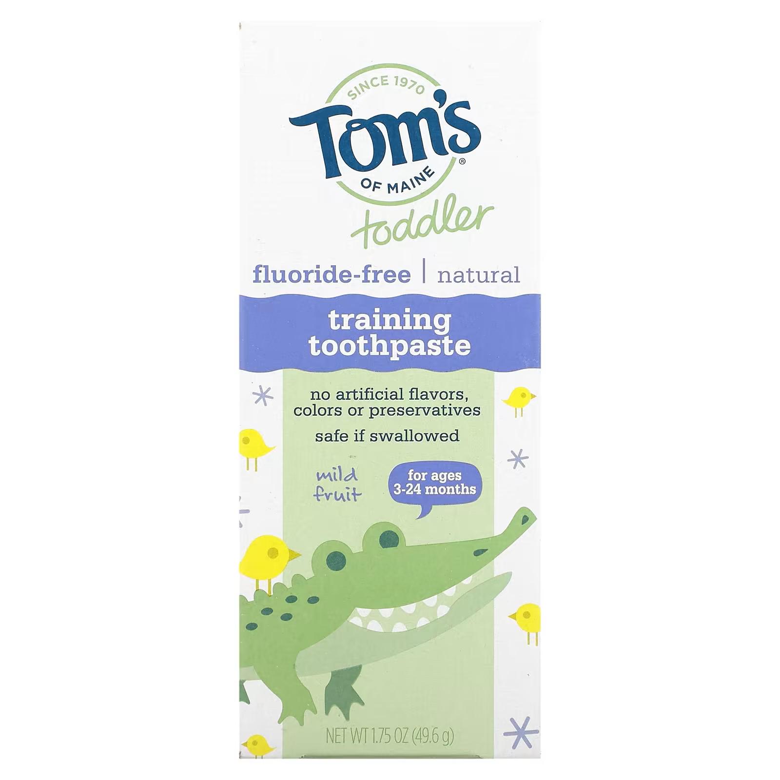 Зубная паста для детей Tom's of Maine Toddler Natural Training Toothpaste Fluoride-Free Ages 3-24 Months Mild Fruit 49,6 g - фото 2