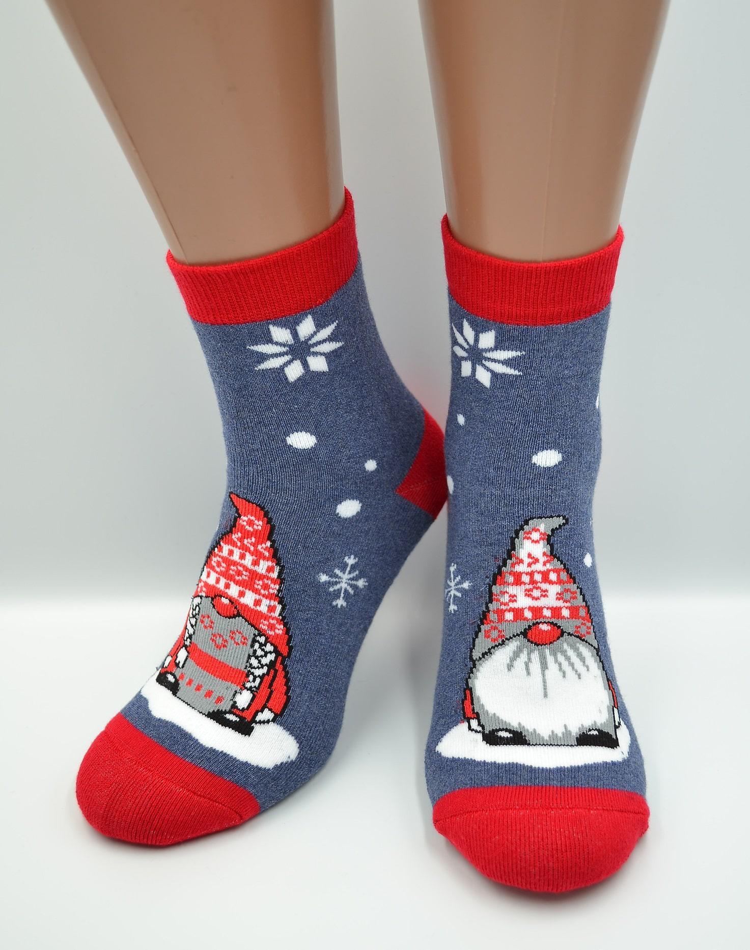 Носки женские махровые Легка хода 5535 классические р. 25 Темный джинс меланжевый