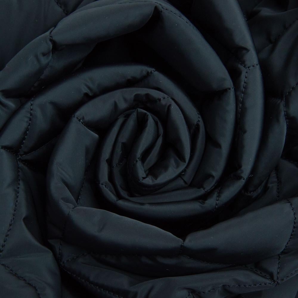 Ткань плащевая стеганная 10x10 см утеплитель синтепон 100+спанбонд 210 гр/м2 140 см Черный (26973)