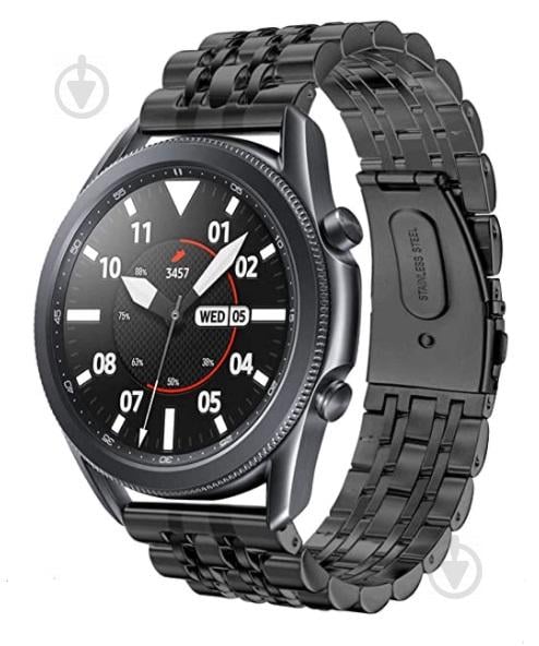 Браслет BeWatch для Samsung Galaxy Watch 3 45 mm Ремешок 22мм classic стальной Link Black (1021401.10)