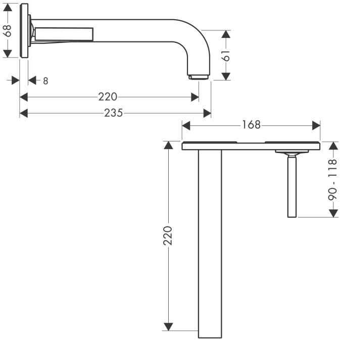 Змішувач для раковини Hansgrohe Axor Citterio одноважільний (39115000) - фото 2