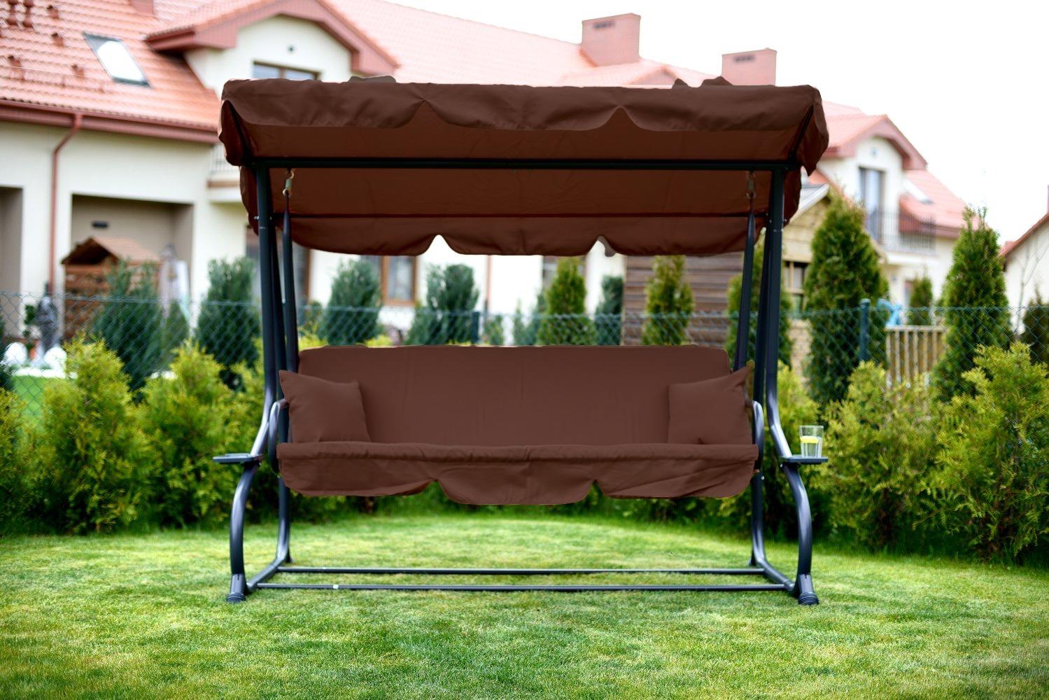 Садова гойдалка-диван Fregat Relax Plus розкладна Коричневий - фото 3 Садова гойдалка-диван Fregat Relax Plus розкладна Коричневий - фото 3