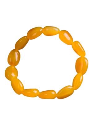 Браслет янтарный бусины 8 мм Желтый (VA-Amber bracelet)