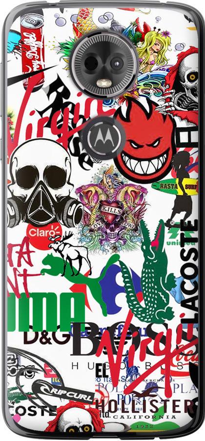 Чехол на Motorola Moto E5 Plus Many different logos (4022u-1412-42517)