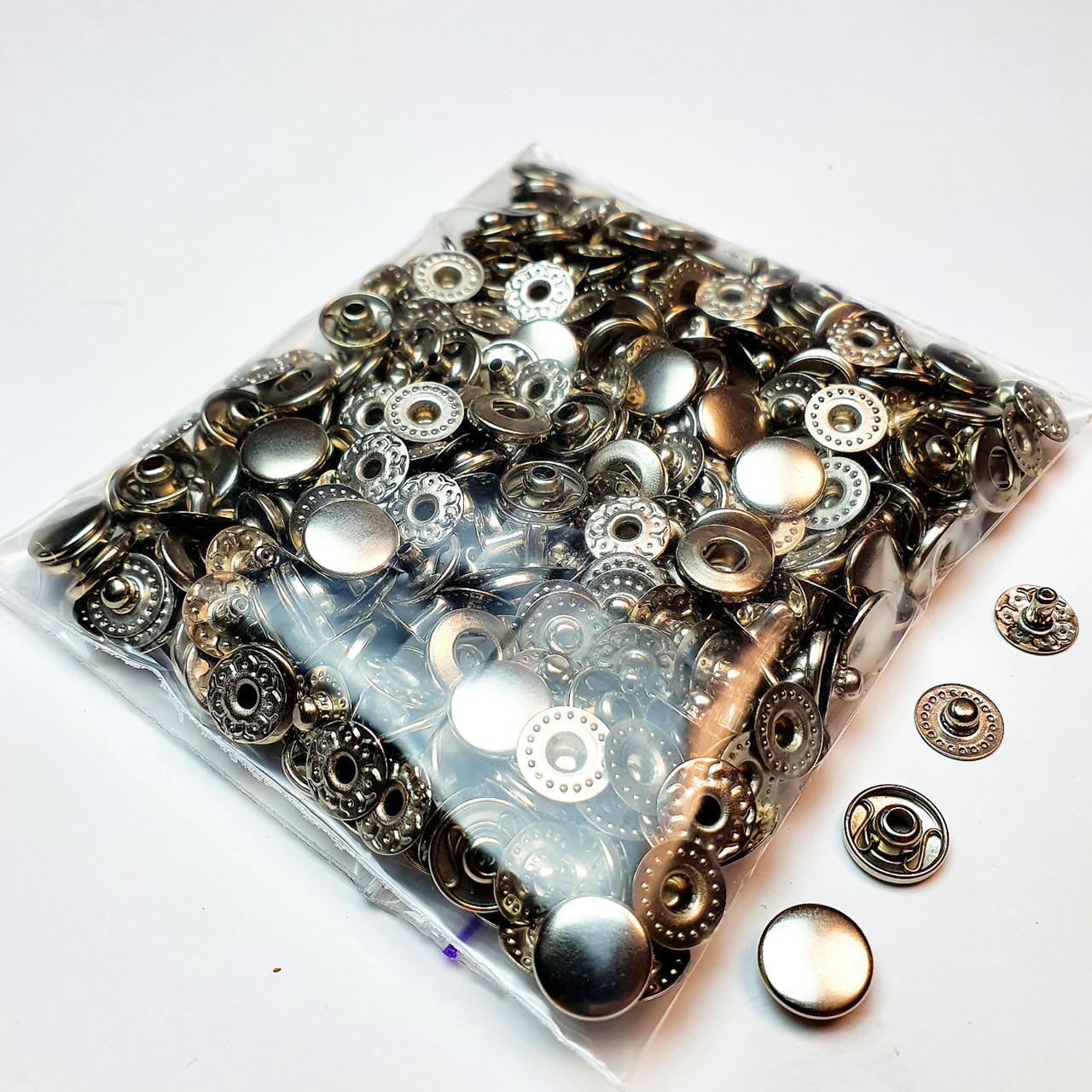 Кнопка металева Strong Alfa VT-2 10,5 мм 100 шт. Сріблястий нікель