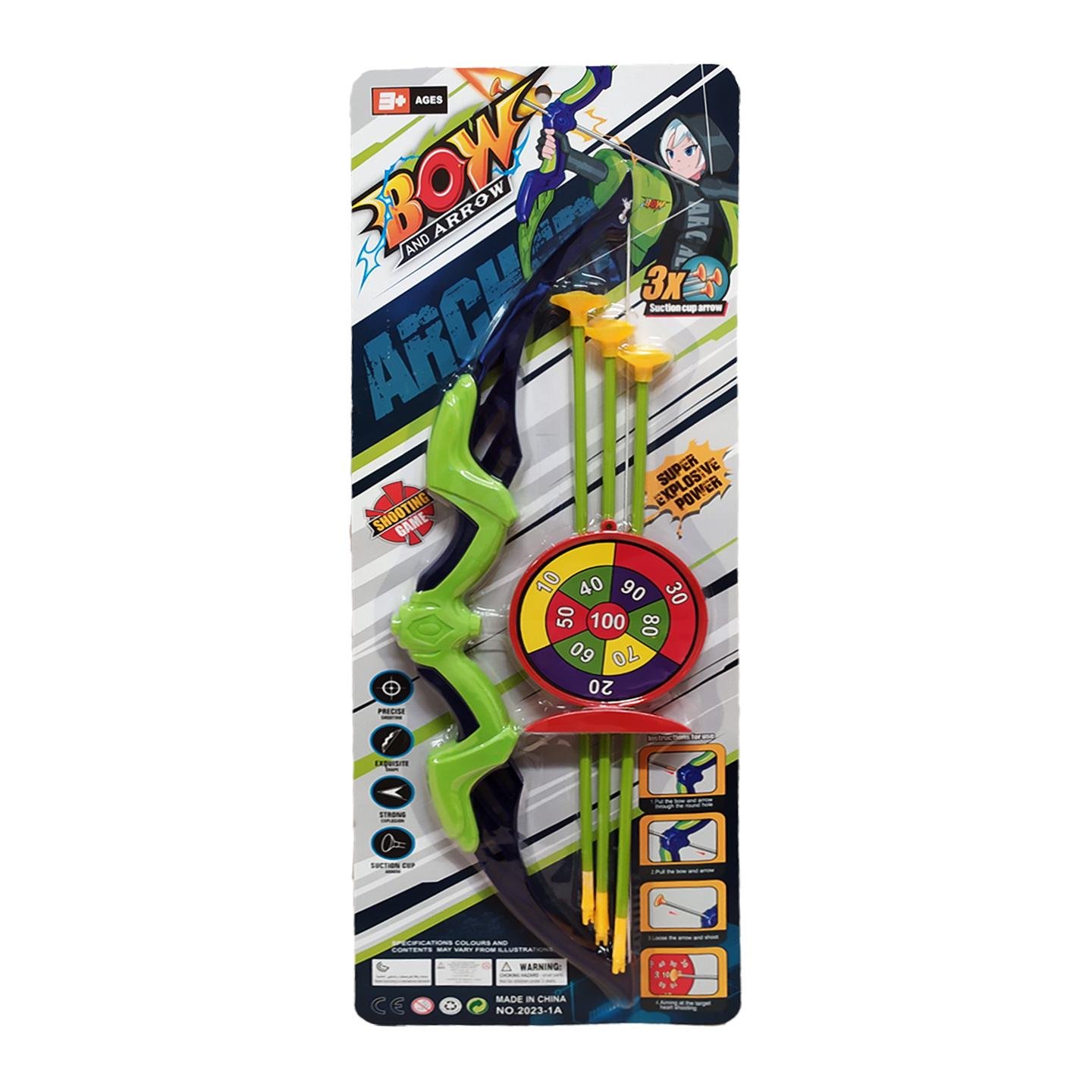 Лук детская игрушечная Bambi стрелы присоски 3 шт с мишенью Зеленый (IW-181-W-112)