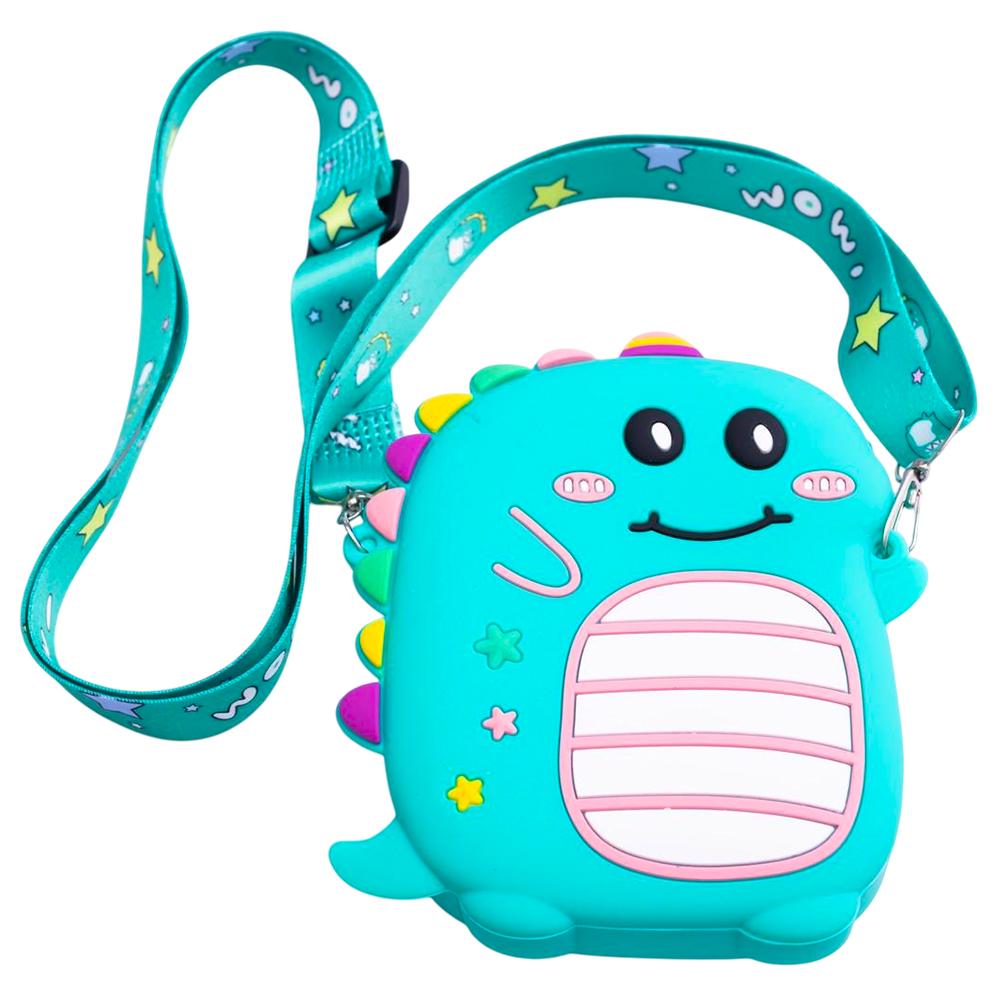 Сумочка-гаманець Динозавр силіконовий на блискавці 12х11х3 см Бірюзовий (HP-55-4GR) - фото 1 Сумочка-гаманець Динозавр силіконовий на блискавці 12х11х3 см Бірюзовий (HP-55-4GR) - фото 1