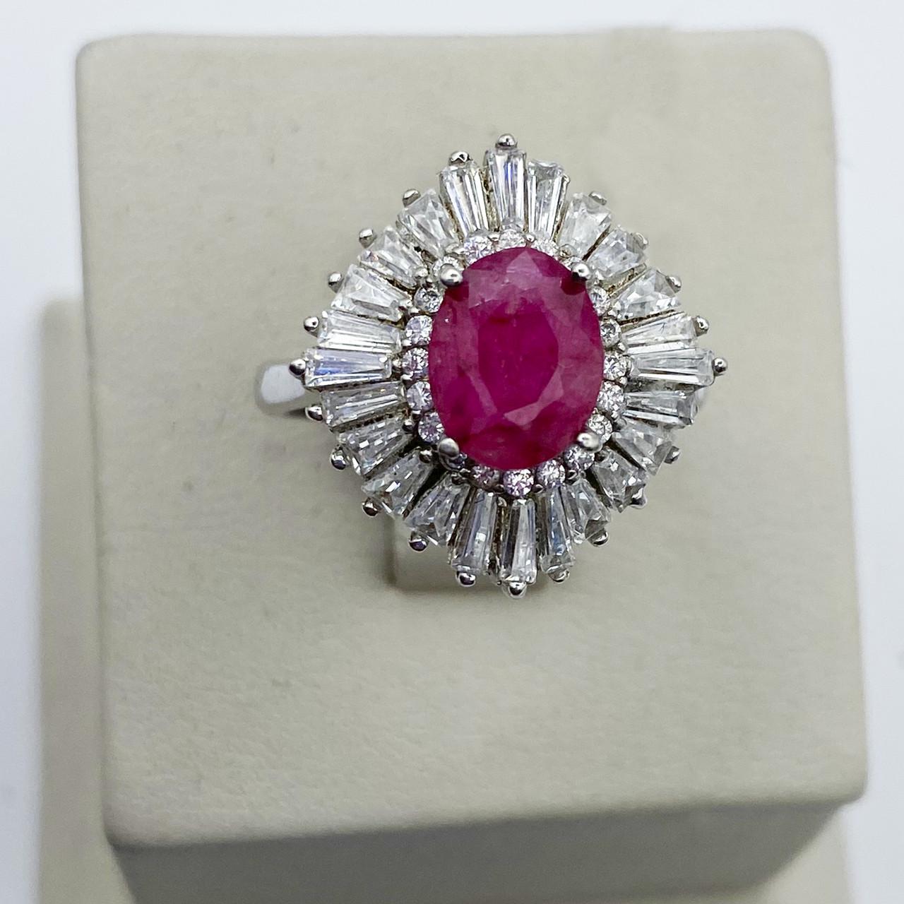 Кольцо серебряное с рубином р. 18,5 5,9 г (1991109546)