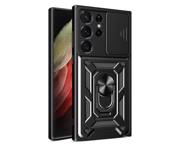 Чехол накладка Ricco Camera Sliding для Samsung Galaxy S23 Ultra Черный