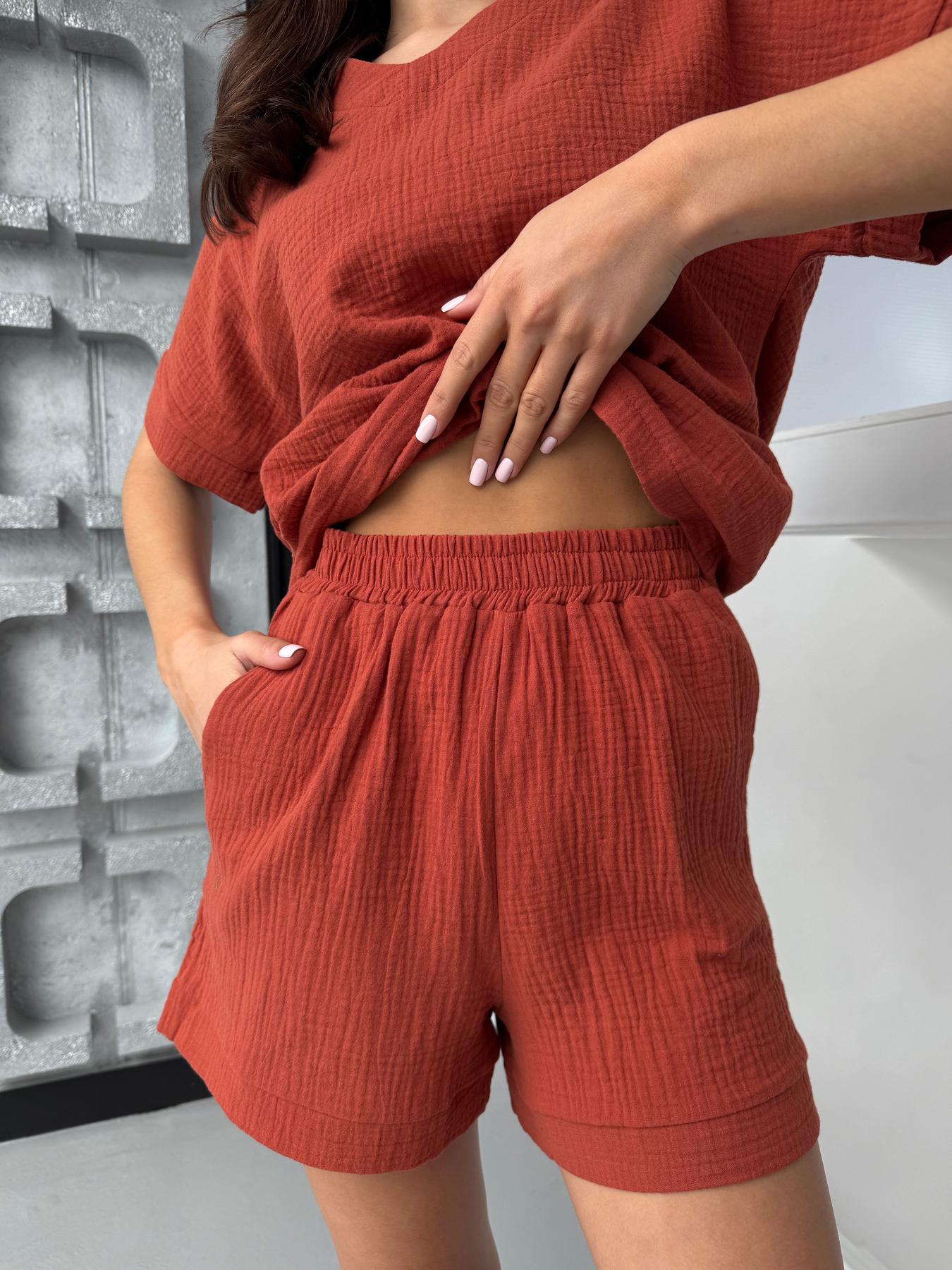 Костюм домашний женский Hawaii COSY с шортами L Терракотовый (MSH5) - фото 6