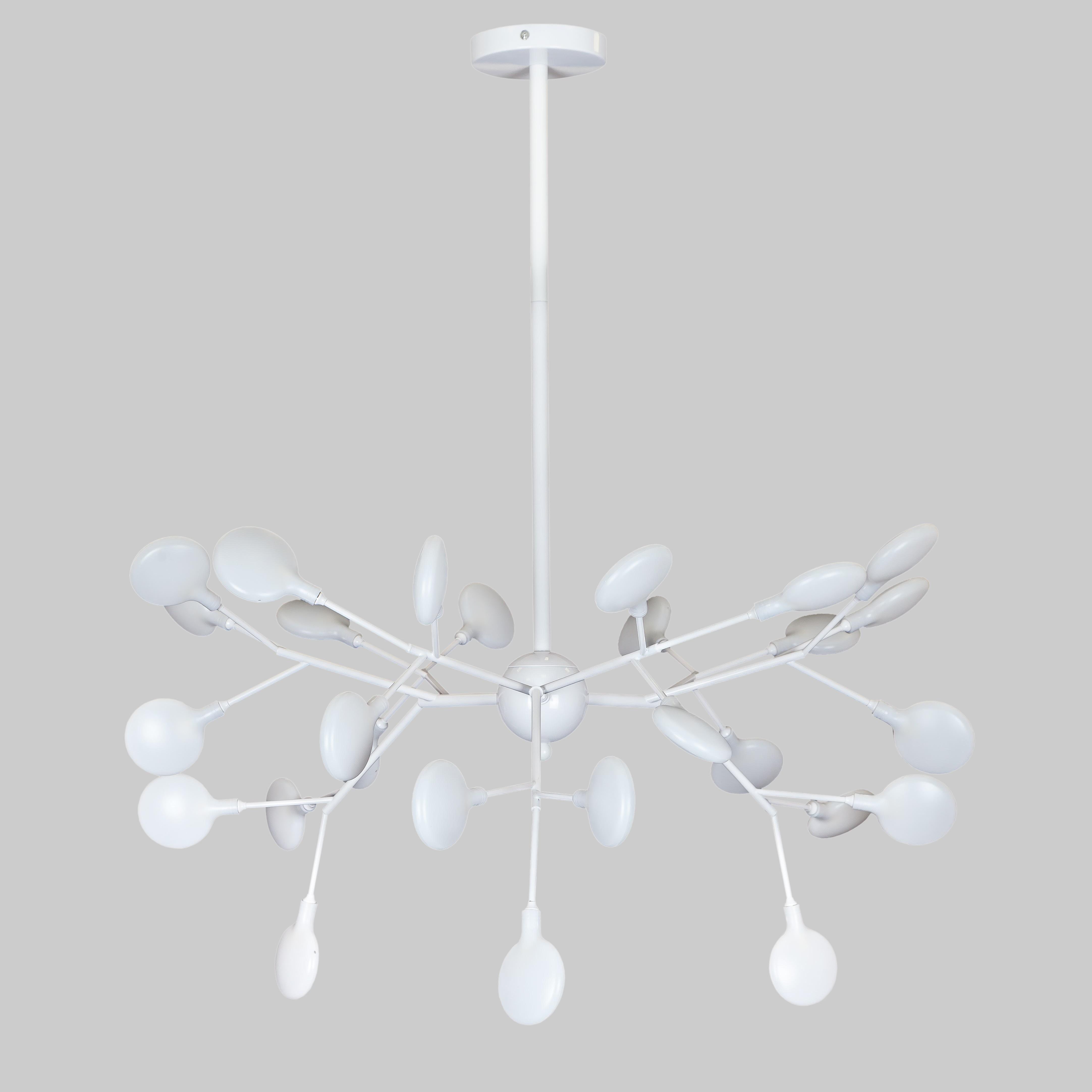 Люстра с белыми лепестками на 27 ламп Белый (918-LP262-27 WH+WH)
