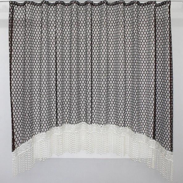 Тюль арка сетка с кружевом 290х175 см Коричневый (000к 51-157)