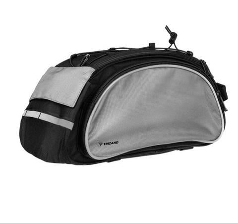 Сумка велосипедна водонепроникна зі світловідбивними елементами Чорно-сірий