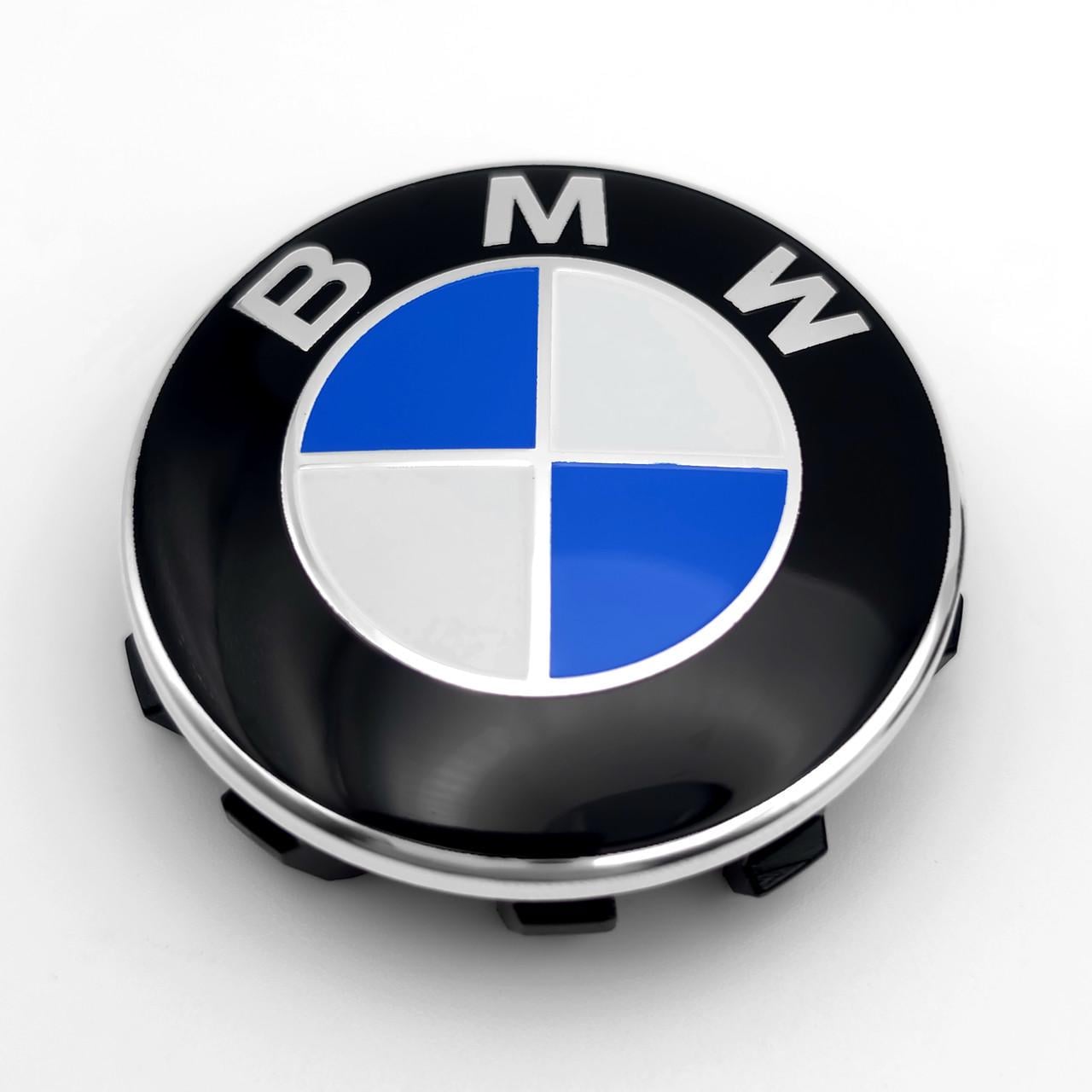 Колпачок заглушка ступицы колеса BMW 56 мм Черный/Синий (3009266990)
