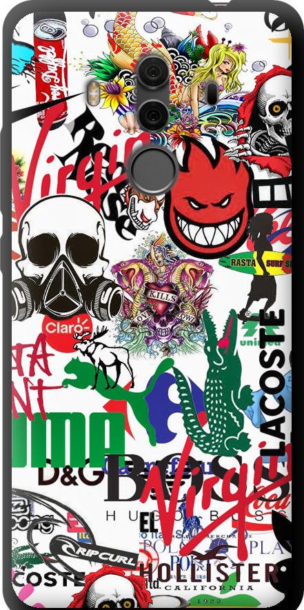 Чехол на Huawei Mate 10 Pro Many different logos (4022b-1138-42517)