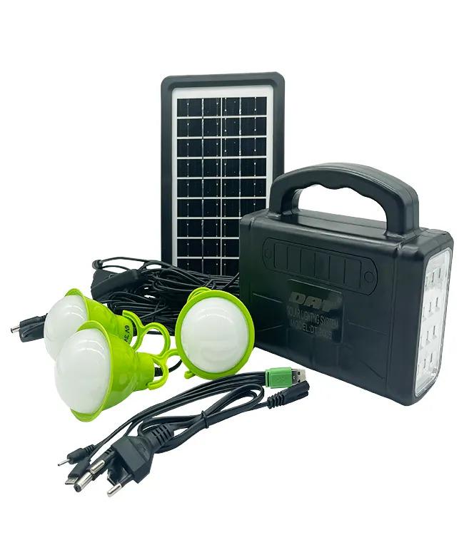 Зарядная станция на солнечной батарее с фонарем и лампами 3 шт. (200ac3ef)