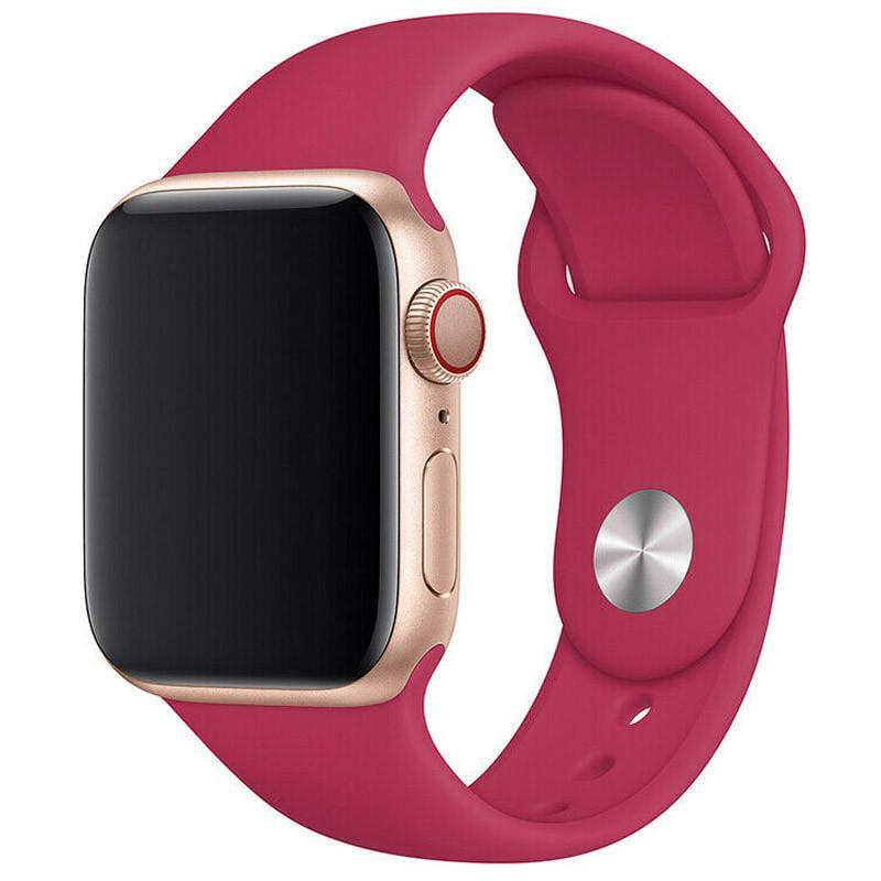 Ремінець силіконовий для Apple watch 42 мм/44 мм/45 мм/49 мм Малиновий/Pomegranate (00000012738_63)
