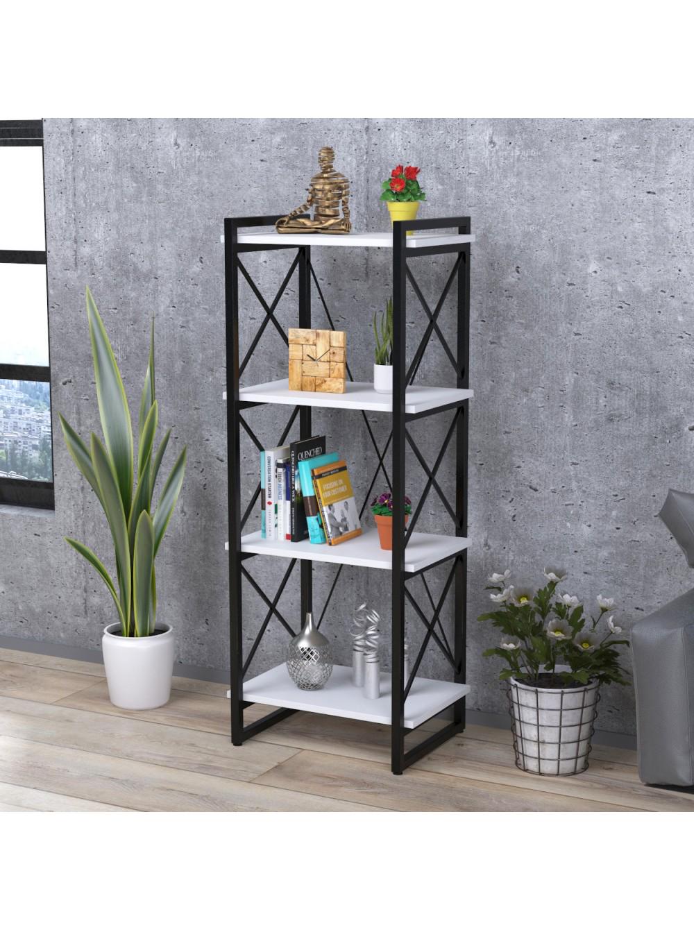 Стелаж MSM Скіф-4 Loft Білий/Чорний (700-159-1) - фото 1