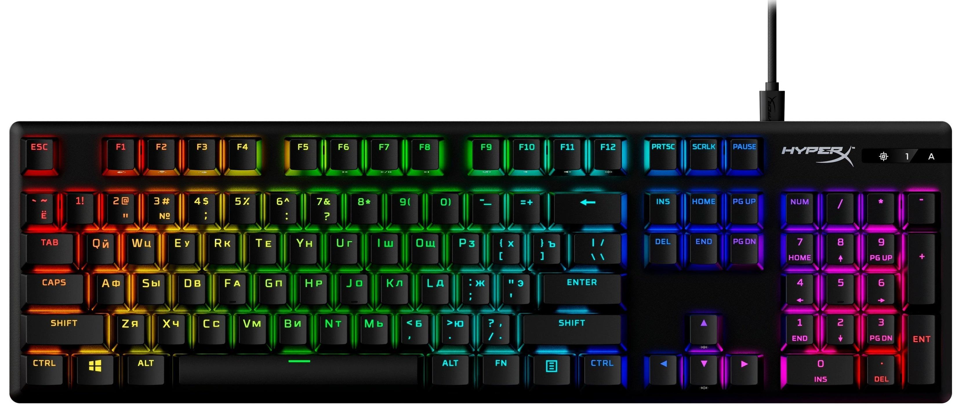 Клавиатура HyperX Alloy механическая RGB-подсветка 1,8 м Черный (627059)