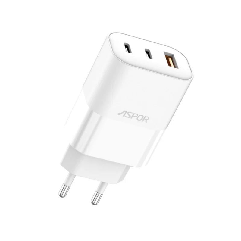 Зарядное устройство для телефонов 65W 3 разъема быстрая зарядка Белый (557-925243)