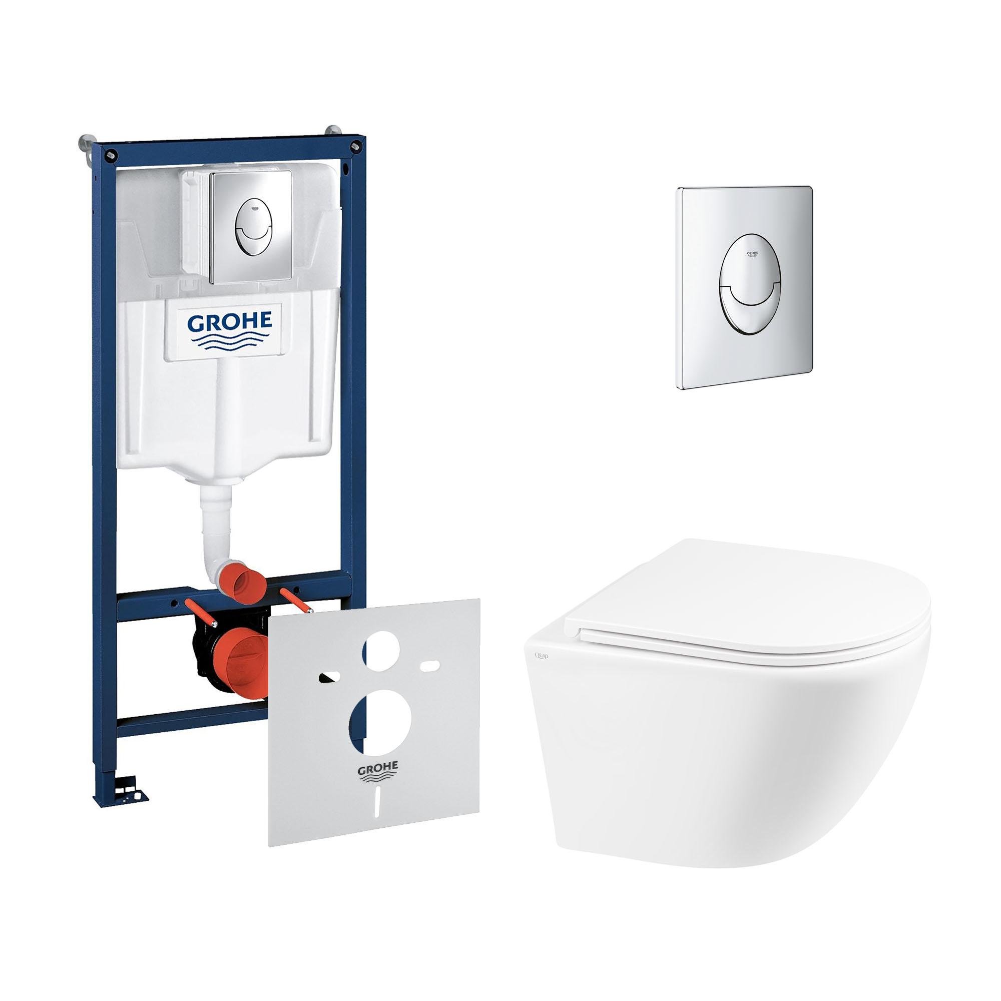 Комплект инсталляции Grohe Rapid SL 38721001QT1333046ENRW с унитазом кнопка Хром (116297)