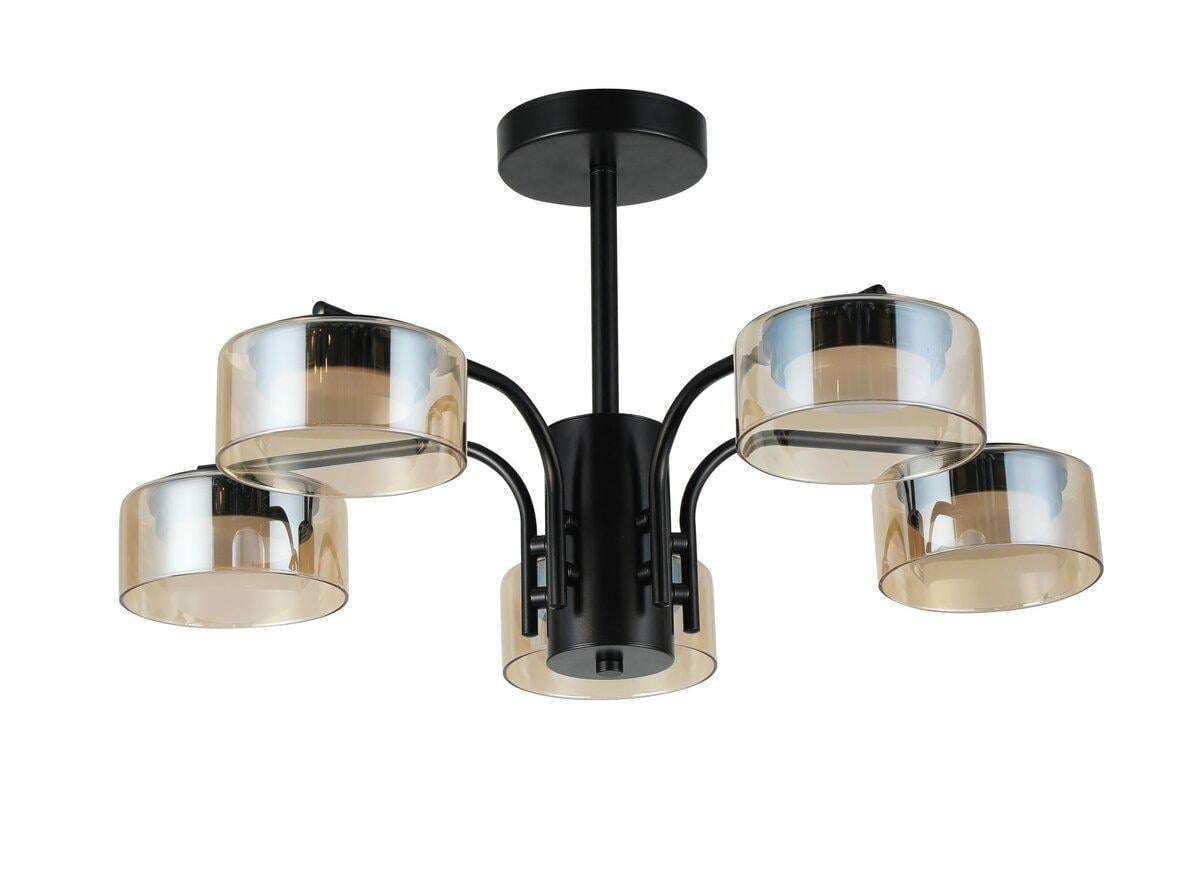 Люстра стельова Light House SRS-20867/5 плафон коричневий Чорний