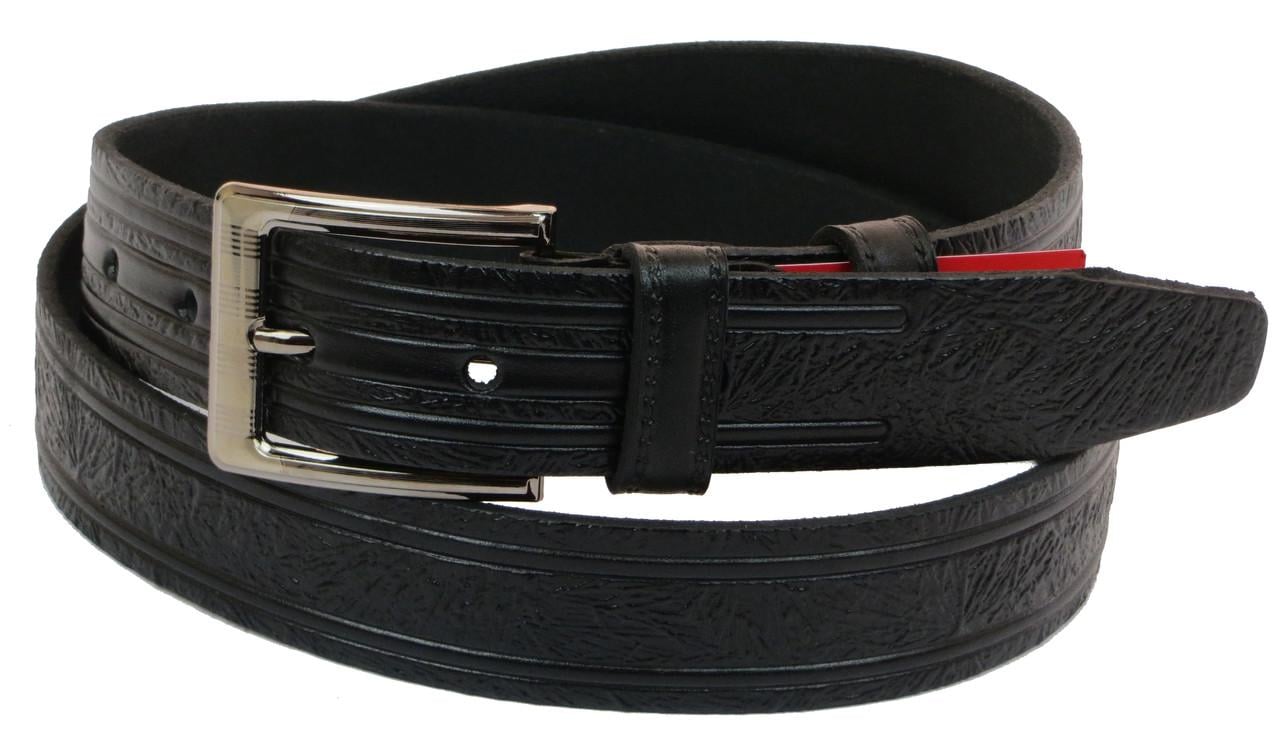 Ремень мужской Skipper 1000-35 под брюки натуральная кожа 3,5 см Черный