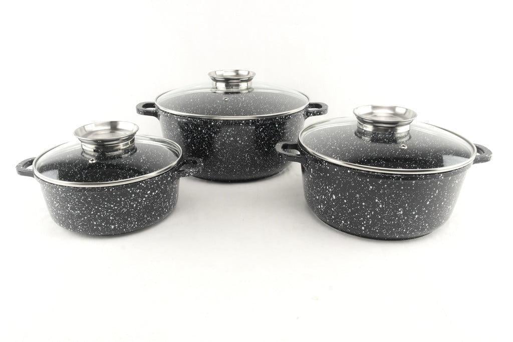 Набір казанів ZAUBERG круглі 2,3/3,2/4,5 л 3 пр. (0320/22/24-BL)