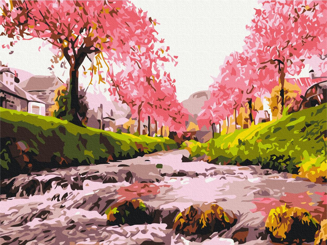 Картина по номерам Brushme Река у сакуры 30x40 см (RBS25577)